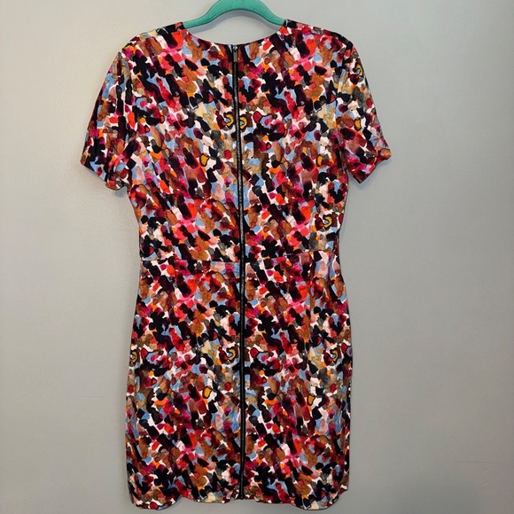 EUC French Connection Eleanor Multicolor Watercolor Dress Size 12 US - Picture 5 of 6